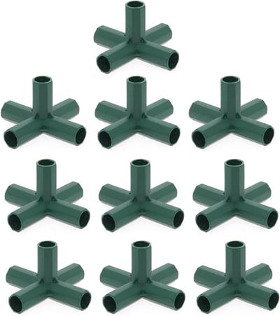 Kasframe Verbinders - PVC Elleboogstukken - Tuinframe Bouwen - Duurzaam PVC Materiaal - 16 mm Buis - Groen