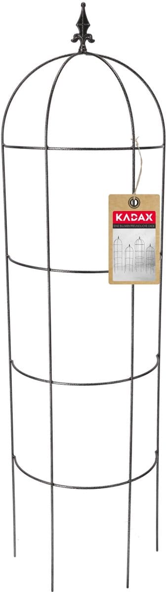 KADAX Rankobelisk van gepoedercoat staal, 3D-rankobelisk, klimhulp, obelisk, vrijstaande rankzuil, ranktoren, rankhekje (H: 150 cm, halfrond)