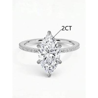 KoperEenvoudig Klassiek 2-Karaat Paardenoog Zirconium Ring Voor Vrouwen Verloving Bruiloft Luxe Hoge Kwaliteit Fijne Sieraden 5