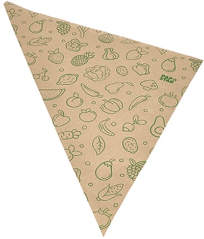 1x 1000 Puntzakken Kraft papier 44 cm x 31 cm x 31 cm bruin Fruits & Vegs vulinhoud 750 g