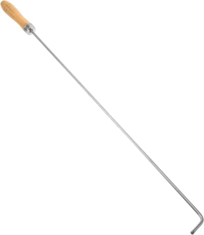 Roestvrijstalen Fire Poker - Vuurhaak Lange Steel - Open Haard Aanmaken - Verlengde Ergonomische Handgreep - 58.5 cm - Zilver
