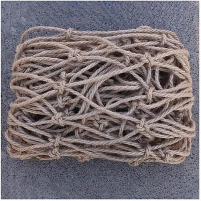 Veiligheidsnet Hennep Touw - Beschermnet Balkon - Kind Veiligheid - Handgemaakt Geweven Net - 1x3m - Hennepkleur