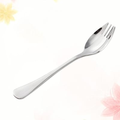 6 Stuks Roestvrijstalen Sporks Picknick Dubbeldoel Lepel Instant Noodle Salade Bestek