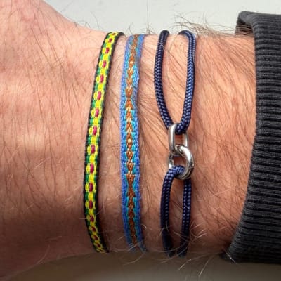 Azurro Heren Armbanden Set Tizaro – Mixed Handgemaakt Natuursteen & Touw Designs – Verstelbaar 19–24 cm - Cadeau voor Mannen & Vaderdag – Mediterrane Stijl
