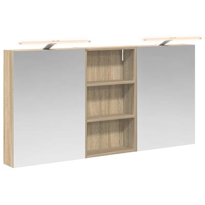 vidaXL - Badkamerkast - set - 3 - st - 140 - x - 14,5 - x - 70 - cm - Bewerkt - hout