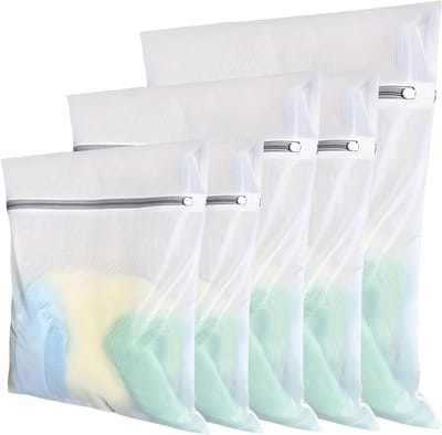 Set van 5 Wasnetten, Herbruikbare Waszakken voor Reizen, Ideaal voor Blouses, Bh's, Ondergoed en Sokken, Transparante Organiser voor Efficiënt Wassen