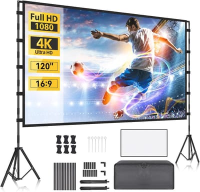 Draagbaar Projectorscherm 100 Inch - Opvouwbaar en Kreukvrij voor Binnen en Buiten