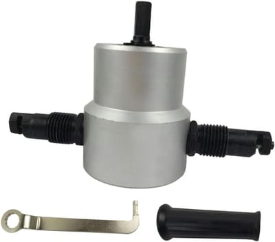 Knabbelsnijder Frees Boor - Knabbelschaar Hulpstuk - Metaal Platen Snijden - Dubbele Kop - 450 Gram - Zoals getoond