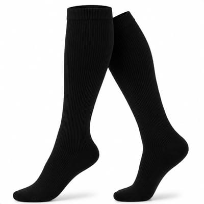 Alyze Compressie kousen - 1 paar - Maat 35-38 - Hoog - Sokken voor mannen & vrouwen - Steunkousen - Hardlopen, Vliegtuig, Bed - Zwart
