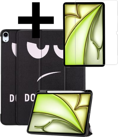 Hoes - Geschikt voor Apple iPad Air (2024/2025/2026) - 11 inch - Met Screenprotector - Trifold Bookcase - Hard Cover Case - Met Uitsparing Geschikt voor Apple Pencil - Hardcover Book - Tablet Hoesje - Don't Touch Me