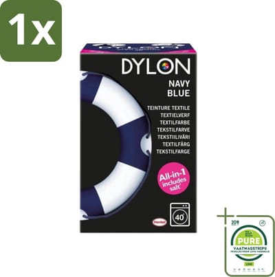 1 x Dylon - Textielverf - Navy Blue - All-in-One - Inclusief Zout - 350g - Textielverf - Kledingverf - Dylon Verf - Kleurtje Kleding - Stofverf