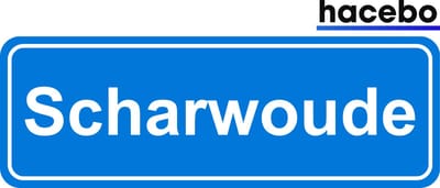Hacebo - Plaatsnaam Sticker - 29x10 CM - Scharwoude sticker - Verkeersborden sticker - grappige cadeaus - Scharwoude