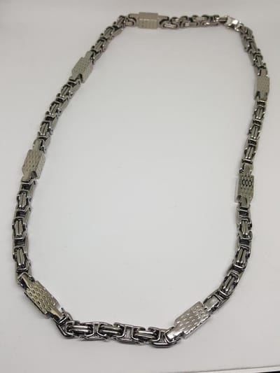 RH-Jewelry. Stalen ketting heren. Byzantine square ketting