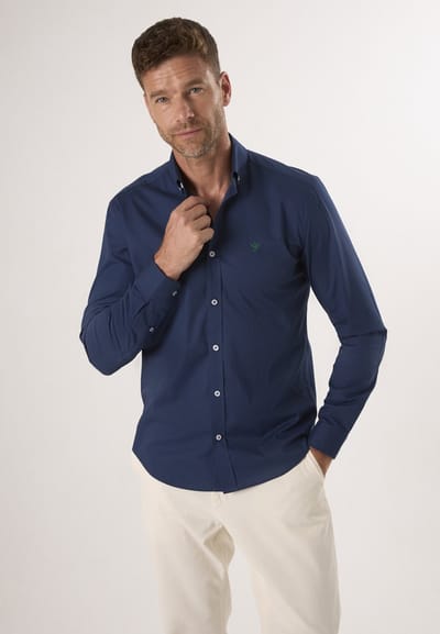 Felix Hardy Overhemd - Overhemden - 97% Katoen Heren Donkerblauw - M