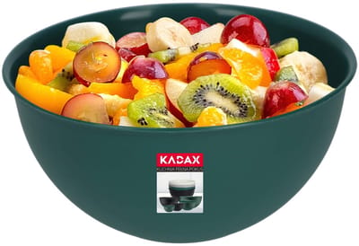 KADAX Kom van kunststof, slakom, stapelbare mengkom, plastic kom, keukenkom, ronde serveerschaal voor keuken, salade, deeg, vaatwasmachinebestendig (0,5 l, groen)