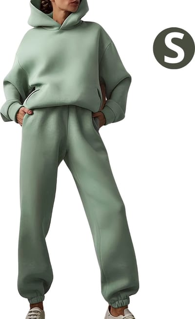 Bovista Joggingpak Dames - Huispak - Trainingspak - Volwassenen - Capuchon - Jogging Pak - Joggingspak - Licht Groen - Maat S