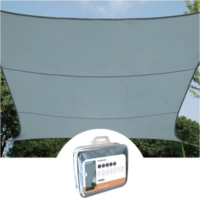 Perel Schaduwdoek, waterafstotend, 2 x 3 m, 160 g/m², polyester, rechthoek, lichtgrijs