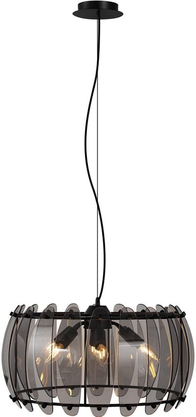 QAZQA mochan - Moderne Hanglamp - 6 lichts - Ø 54 cm - Zwart - Woonkamer | Slaapkamer | Keuken