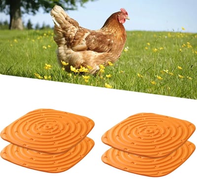4-stuks 30x30cm Kippenhokmatten - Kippenhokstrooisel - Wasbare kippenhokmatten - Krasbestendig - Herbruikbaar - Accessoires voor kippenhokken - Gemakkelijk schoon te maken - Geschikt voor de eierproductie in kippenhokken - Oranje