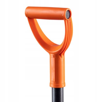 KADAX Spade, L: 125 cm, tuinspaten, tuinschep met stalen steel, schep, grafschep, grafschep voor tuin, plantenspaten, tuinspade met metalen handvat (plat, zwart/oranje)