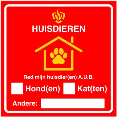 Red mijn huisdier bord brandweer | gecoat dibond materiaal | 10 x 10 cm