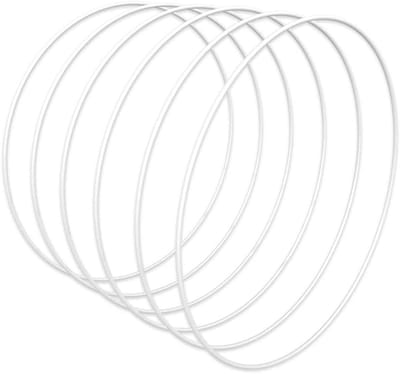 6 Stuks 25cm Witte Metalen Hoepels voor DIY Bruiloft Kransen en Muurdecoratie
