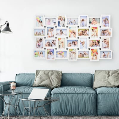XL Fotolijst Collage voor 28 Foto's van (10x15 & 15x10 Cm) - Fotolijsten - Fotolijstje met 28 fotokaders - 103 x 60 Cm