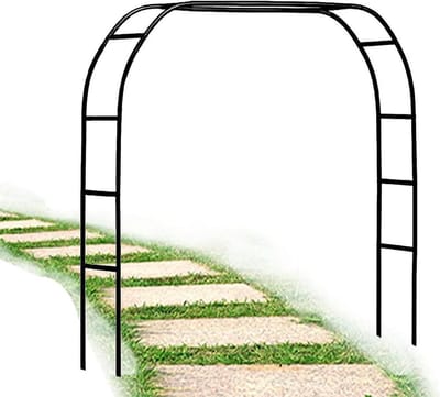 Metalen Tuinboog - Rozenboog Frame - Klimplanten Ondersteunen - Weerbestendige Coating - 3 Meter Breed - Zwart