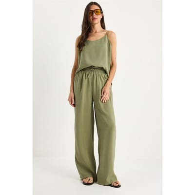 Mouwloze Camisole en Wijde Broek Set