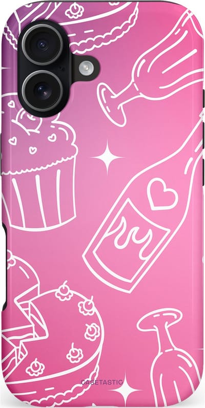 Casetastic hoesje geschikt voor Apple iPhone 17 - MagSafe - Dubbellaagse bescherming - Roze Gebakfeest - Fashion Case - Roze Lila