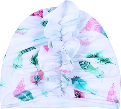 Witte muts/turban met veren