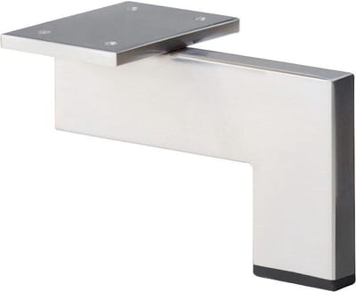 Stalen meubelpoot chroom design 14 bij 1,5 cm en hoogte 10 cm - Set van 4 stuks