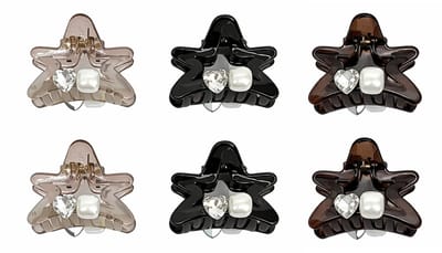 Guardian Beauty Haarclips - Stevige Haarclips - Klein Haar Klauwen - Set Van 6 - Zwart, Lichtbeige , Donkerbruin - Haaraccessoire