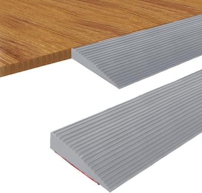 Zelfklevende Drempelhelling voor Rolstoelen en Scooters - Rubber Drempel Ramp voor Toegankelijkheid (Grijs, 90 x 8 x 2.5 cm)