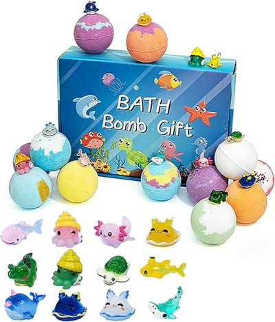 Bruisballen - 12 Stuks Badbommetjes voor Kinderen - Badballen - Land, Zee en Lucht Verrassing - Organische Natuurlijke Bad Ballen - Handgemaakte Spa Fizzies Bad Bomb Set - voor Verjaardagsgeschenk