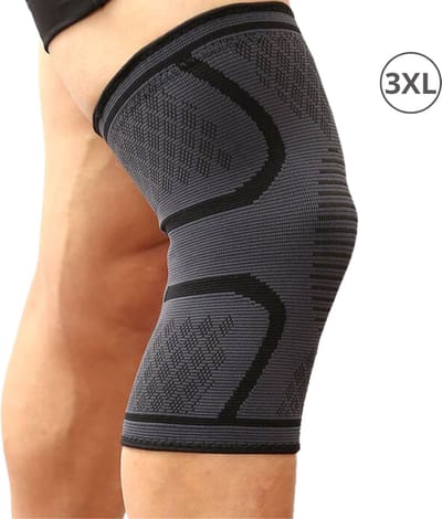 Nivard Sportbrace Knie - Kniebrace - Knee Sleeves Powerlifting - Knee Support - Compressie Knie Brace - Knee Wraps - Dames - Heren - Zwart - Maat XXXL