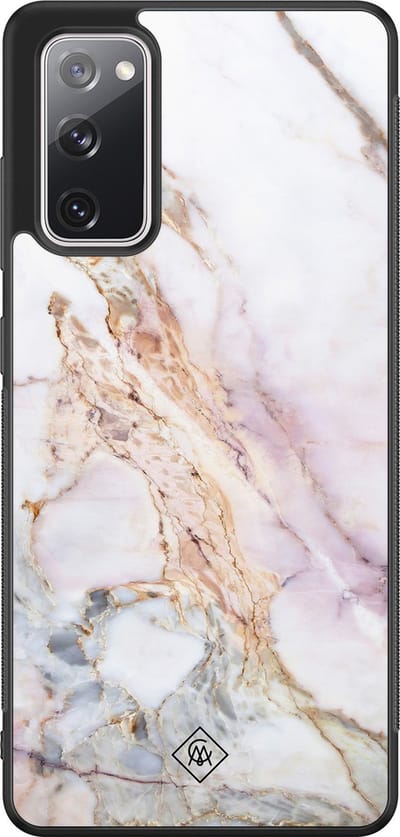 Casimoda® hoesje - Geschikt voor Samsung Galaxy S20 FE - Parelmoer Marmer - Zwart TPU Backcover - Marmer - Multi
