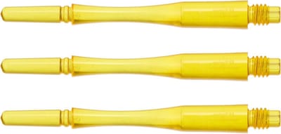 Darts Shafts - Hybride Shafts - Darts Spelen - Versterkte Kunststof - Maat 6 - Transparant Geel