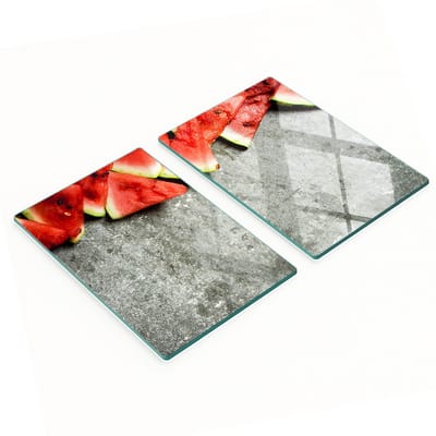 Multifunctionele decoratieve glazen borden met watermeloenprint 2x40x52 cm