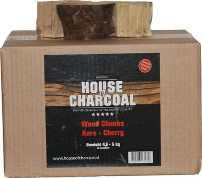 Rookhout chunks Kersen - Smoking wood chunks Cherry - Circa 4,5/5 kg