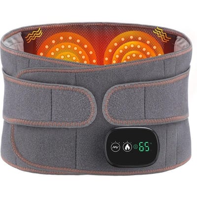Ceinture chauffante massante infrarouge pour la taille, outil de massage chauffant vibrant électrique, support lombaire gonflable pour le dos, sans fil france