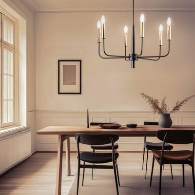 Luminex Akasya Zwarte/Gouden Hanglamp 6xE14