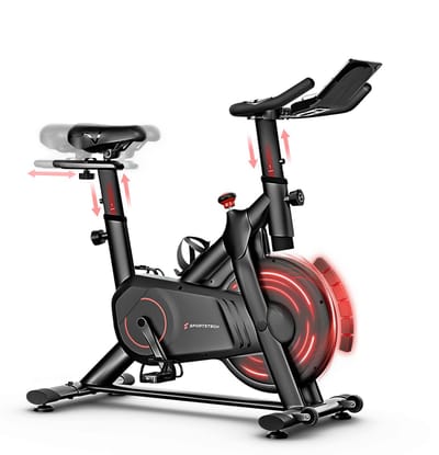 Sportstech hometrainer fiets voor thuis met magnetische weerstand, LED-display, SX175