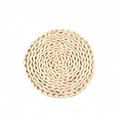 2 stuks - Hittebestendige mat - Maïskolf - Voor huishoudelijk keukengebruik, onderzetter voor borden en ovenschalen - Rond - 20 cm - Beige