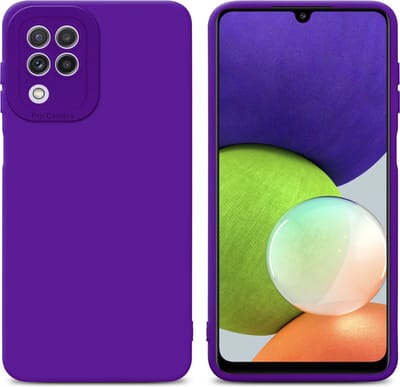 Cadorabo Hoesje geschikt voor Samsung Galaxy A22 4G in FLUID DONKER PAARS - Beschermhoes gemaakt van flexibel TPU silicone Cover Fluid Case