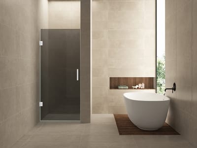 Less nisdeur 900 x 2000 x 8 mm nano rookglas/mat wit