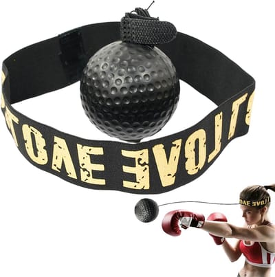Boksbal Hoofdband - Reflexbal Set - Verbeter Coördinatie - Compact Ontwerp - 45 gram - Zwart