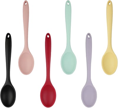 6 Stuks Mix Lepel Lange Handvat Siliconen Lepel Keuken Keukengerei voor Keuken
