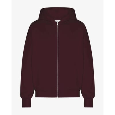 Oversized hoodie met volledige rits Colorful Standard Organic Oxblood Red
