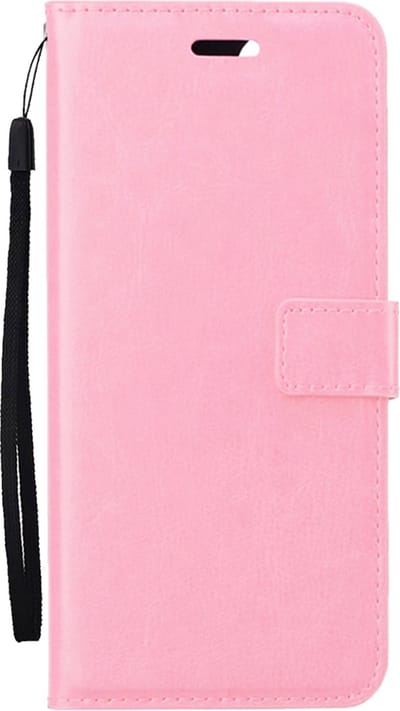 Hoes - Met Pasjeshouder - Geschikt voor Samsung Galaxy A16 - Luxe Bookcase Portemonee - Flip Case - Kunstleer Book Case - Flipcase - Book Cover - Walletcase - PortemonneeHoes - Lichtroze